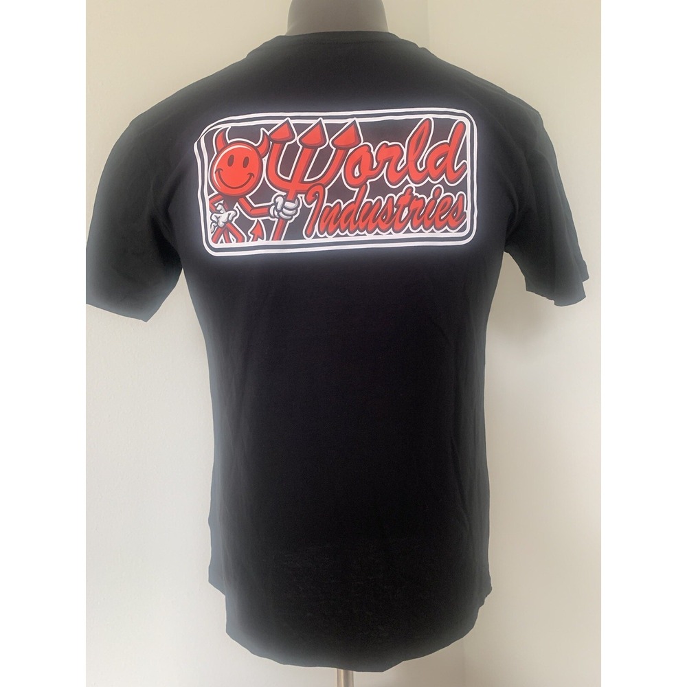 World Industries Mens T‎ Shirt NWT Black Logo Skate Skateboard Small